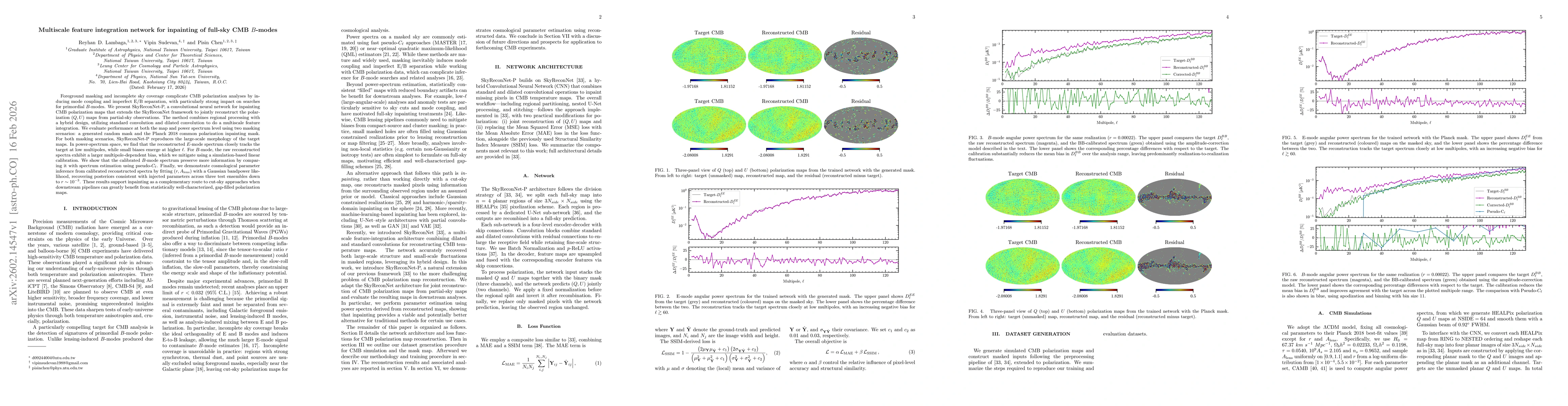 Thumbnail for Multiscale feature integration network for inpainting of full-sky CMB $B$-modes