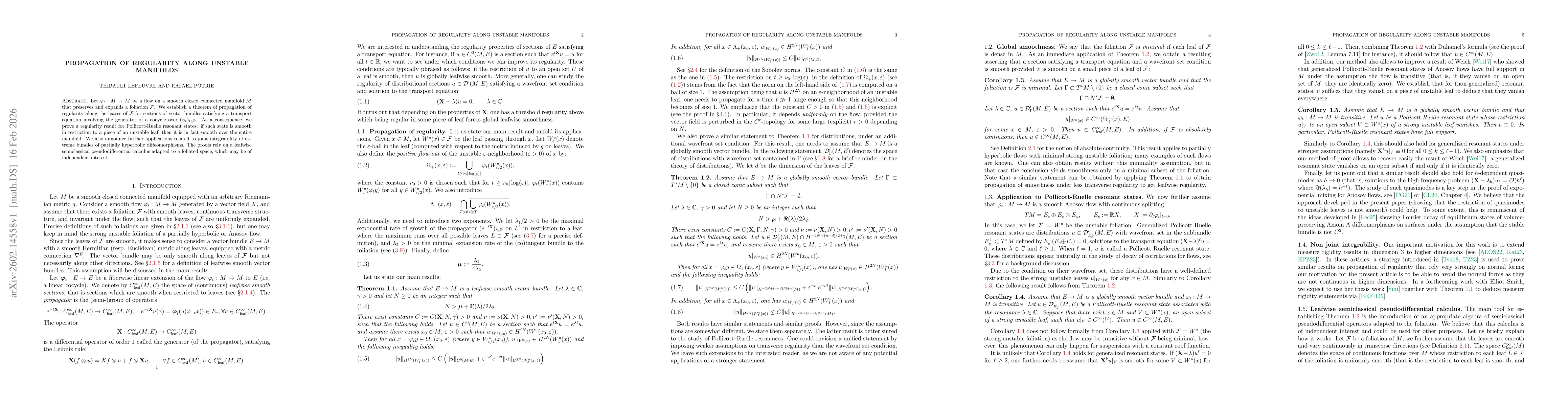 Thumbnail for Propagation of regularity along unstable manifolds