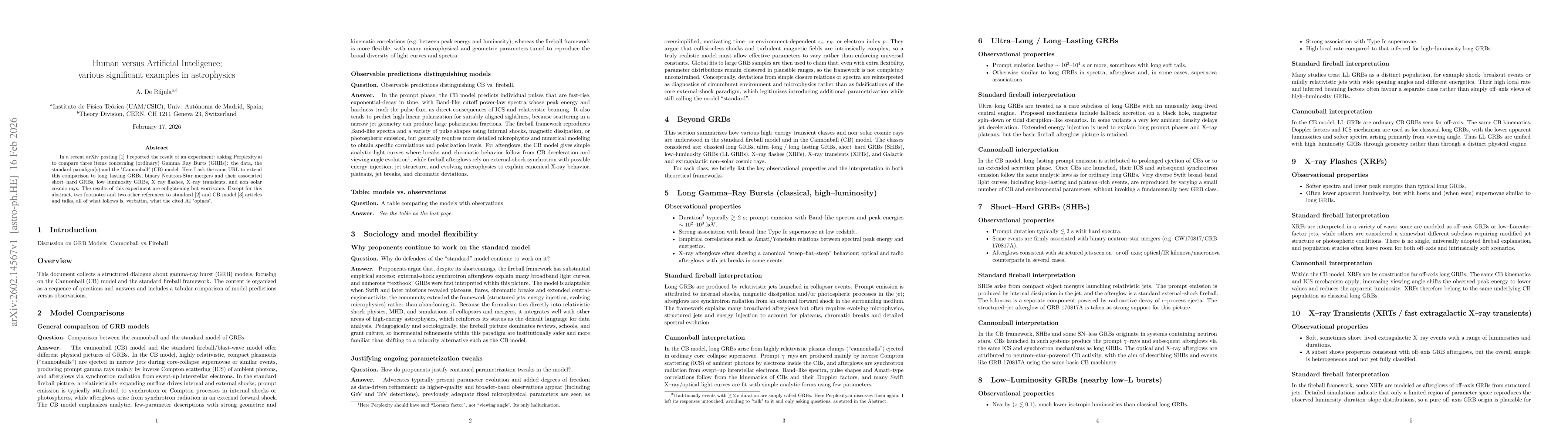 Thumbnail for Human versus Artificial Intelligence; various significant examples in astrophysics