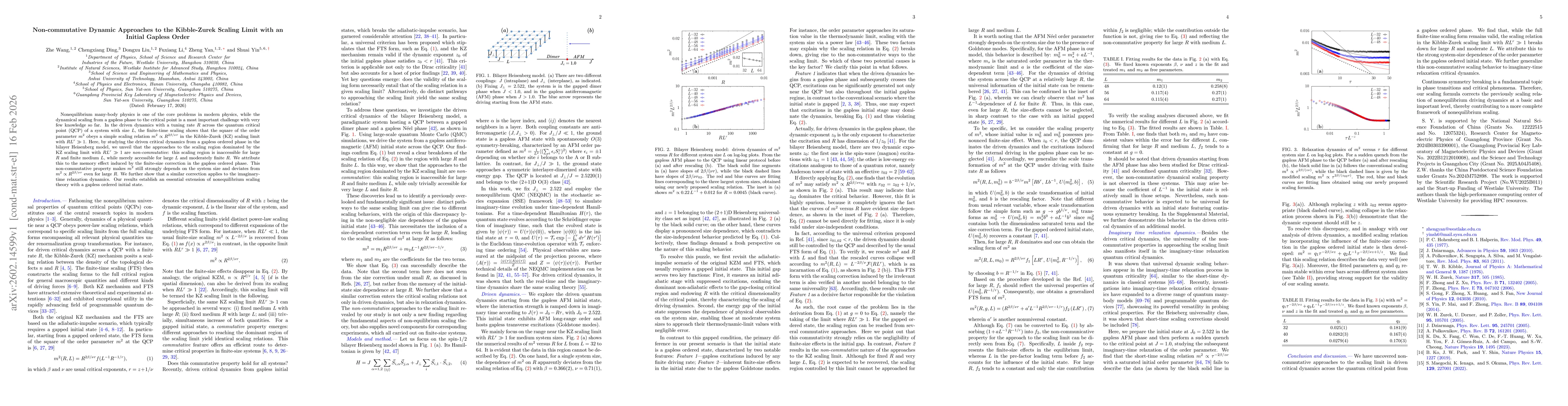 Thumbnail for Non-commutative Dynamic Approaches to the Kibble-Zurek Scaling Limit with an Initial Gapless Order