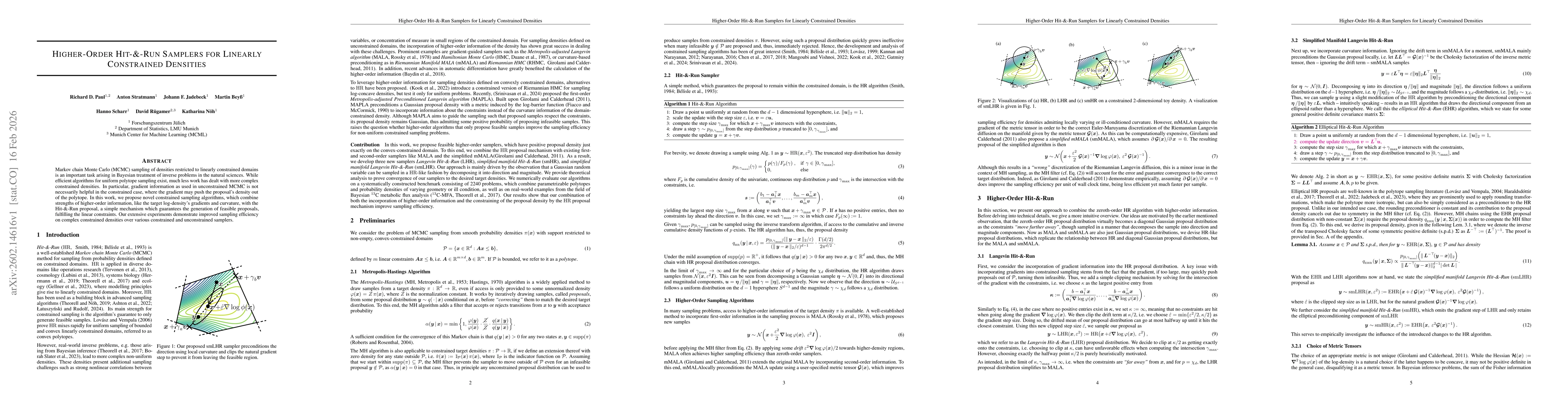Thumbnail for Higher-Order Hit-&-Run Samplers for Linearly Constrained Densities