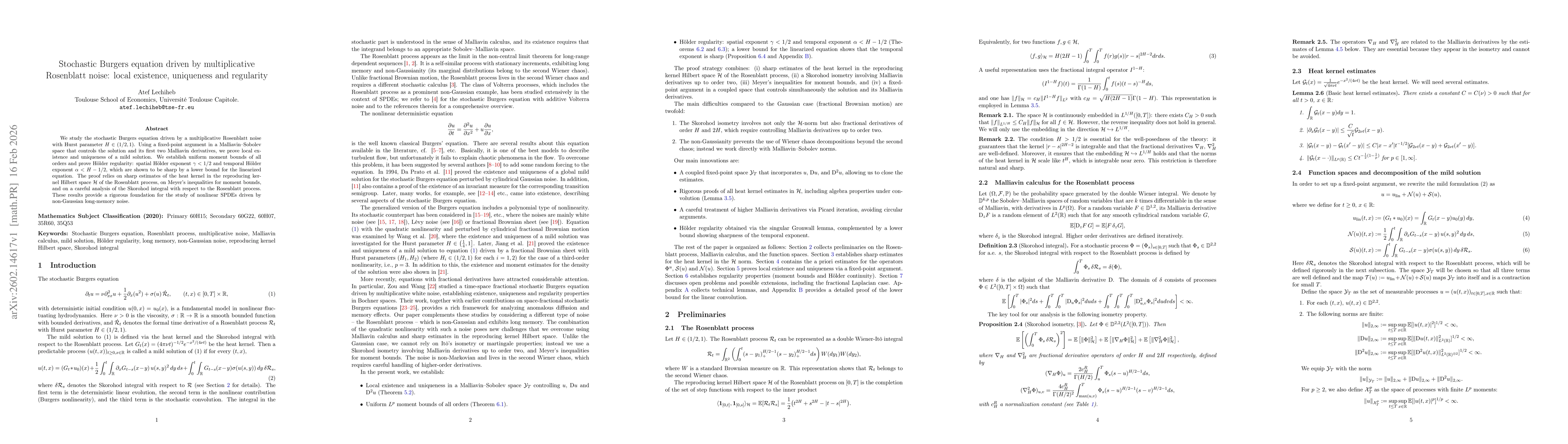 Thumbnail for Stochastic Burgers equation driven by multiplicative Rosenblatt noise: local existence, uniqueness and regularity