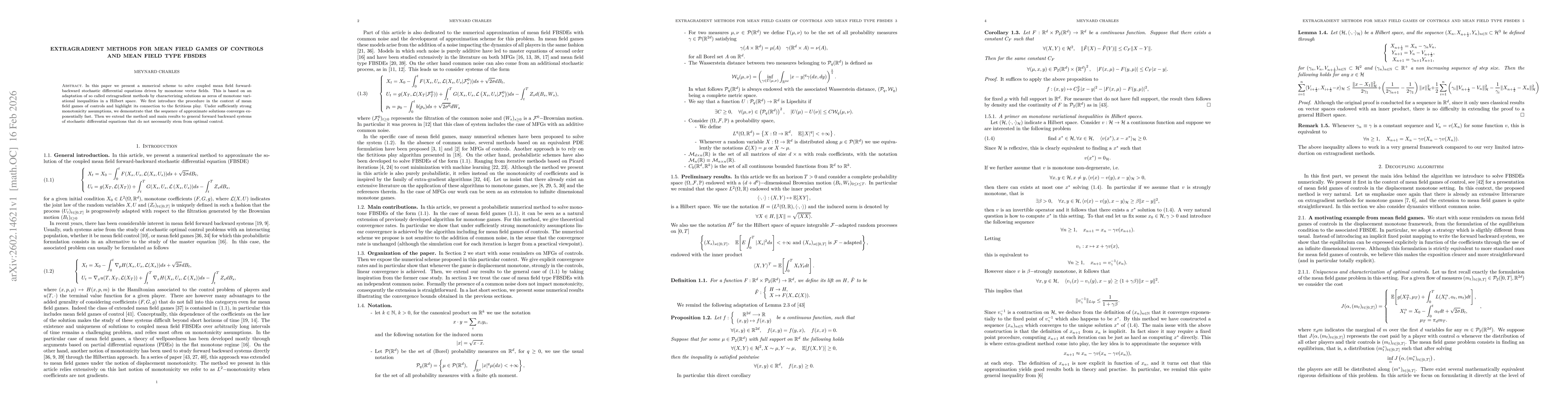 Thumbnail for Extragradient methods for mean field games of controls and mean field type FBSDEs