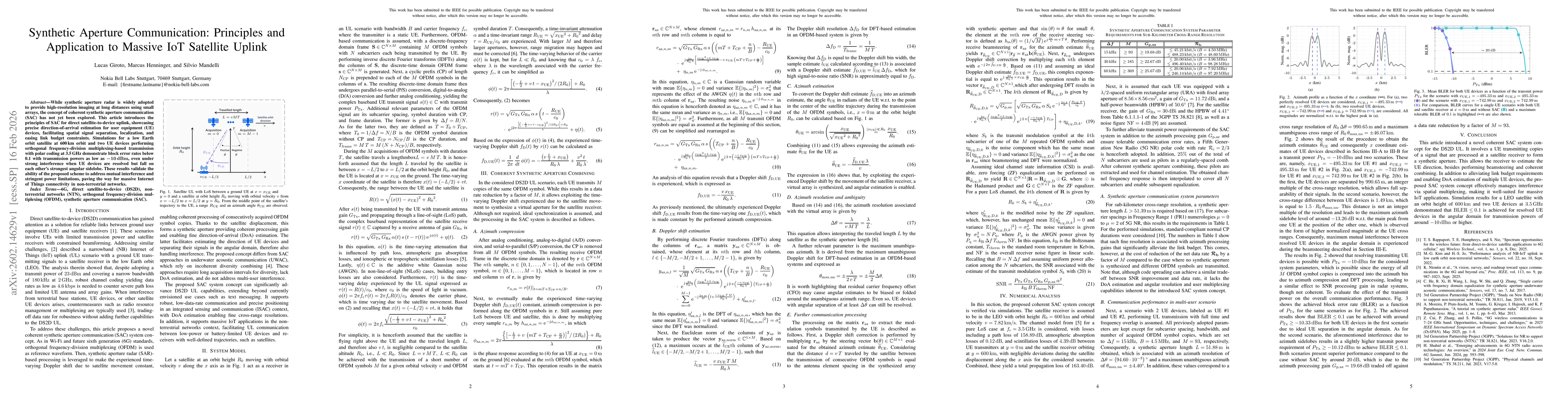 Thumbnail for Synthetic Aperture Communication: Principles and Application to Massive IoT Satellite Uplink