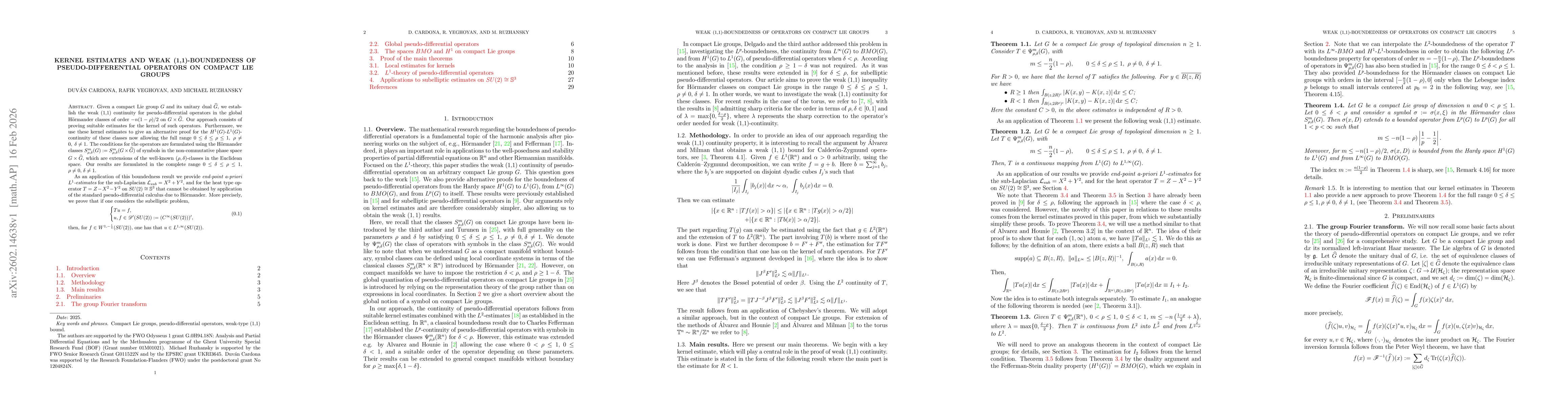 Thumbnail for Kernel estimates and weak (1,1)-boundedness of pseudo-differential operators on compact Lie groups