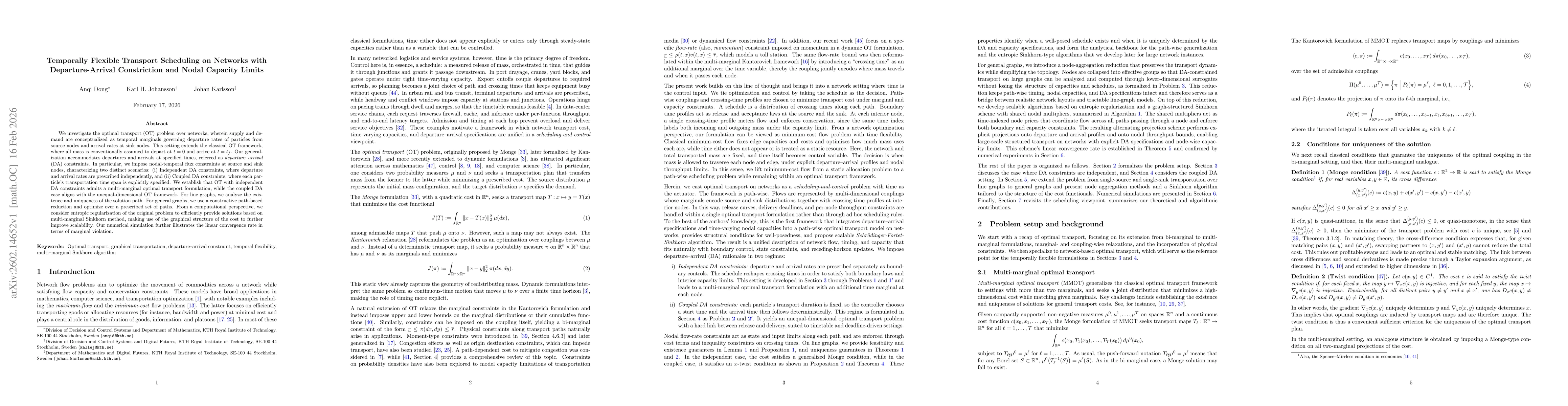 Thumbnail for Temporally Flexible Transport Scheduling on Networks with Departure-Arrival Constriction and Nodal Capacity Limits