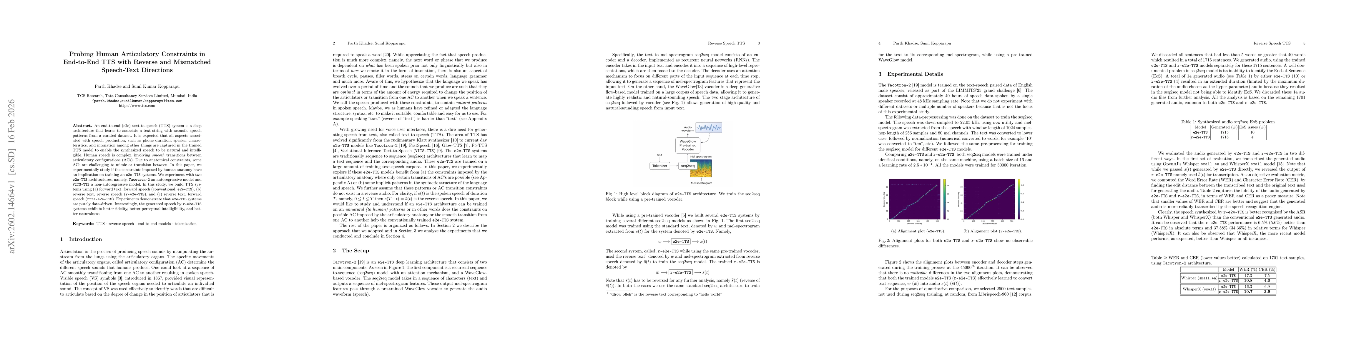 Thumbnail for Probing Human Articulatory Constraints in End-to-End TTS with Reverse and Mismatched Speech-Text Directions