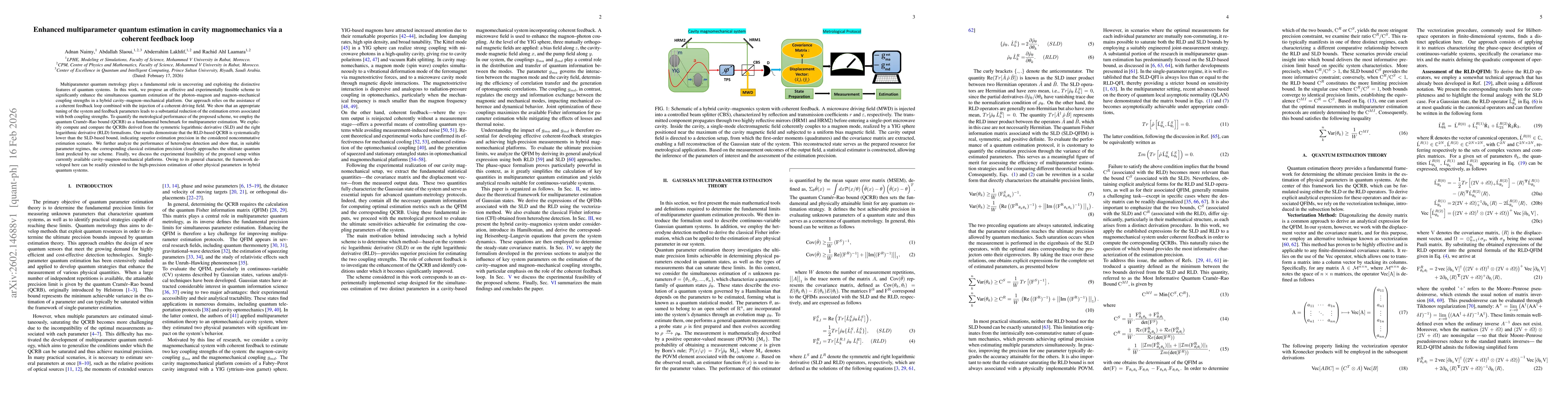 Thumbnail for Enhanced multiparameter quantum estimation in cavity magnomechanics via a coherent feedback loop