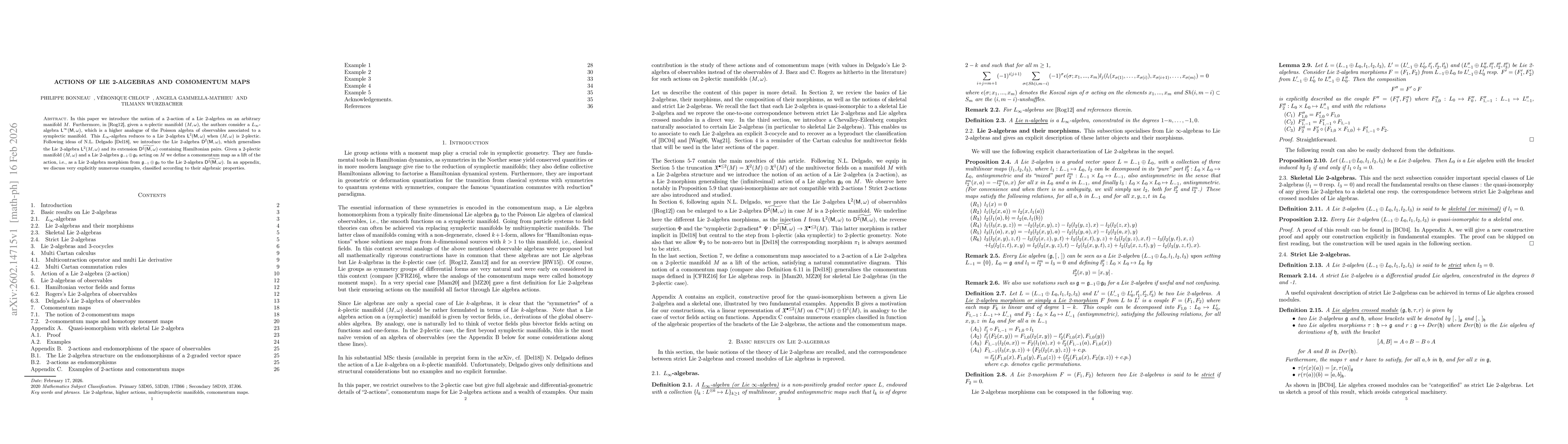 Thumbnail for Actions of Lie 2-algebras and comomentum maps