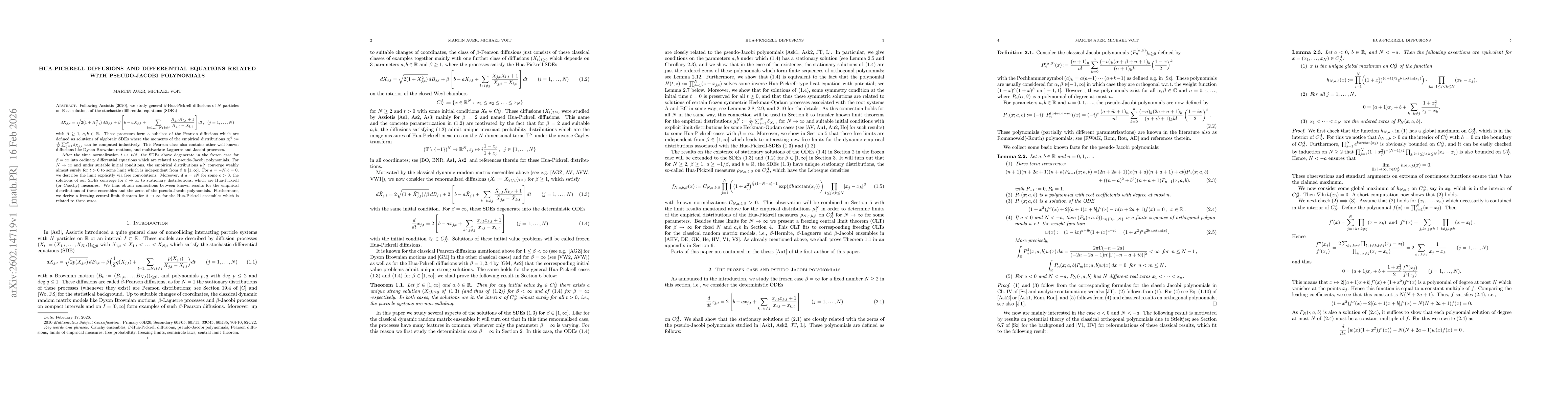 Thumbnail for Hua-Pickrell diffusions and differential equations related with pseudo-Jacobi polynomials