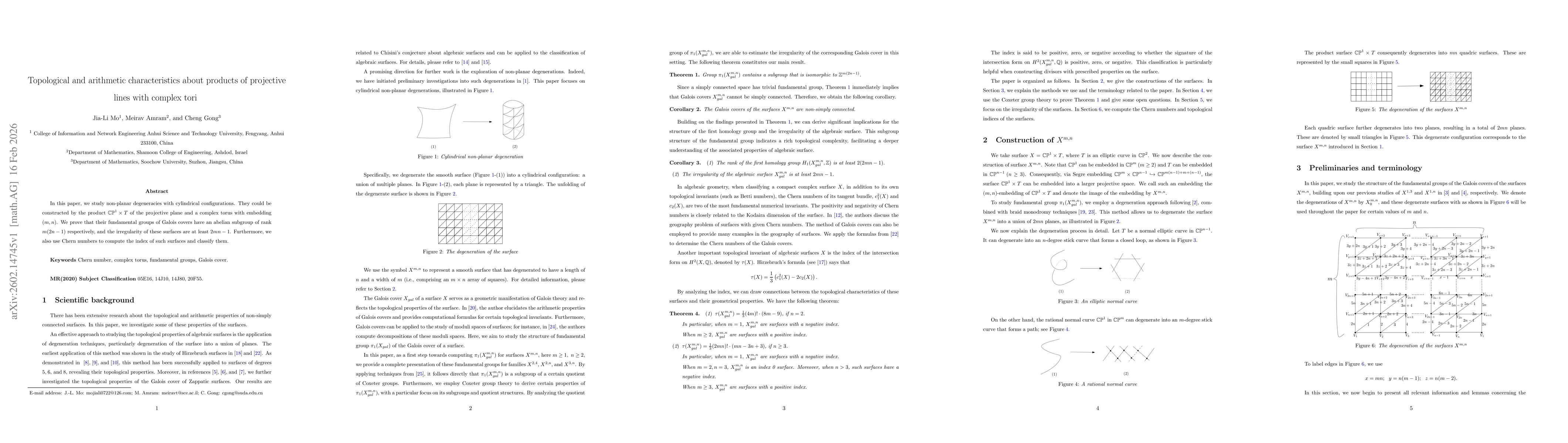 Thumbnail for Topological and arithmetic characteristics about products of projective lines with complex tori