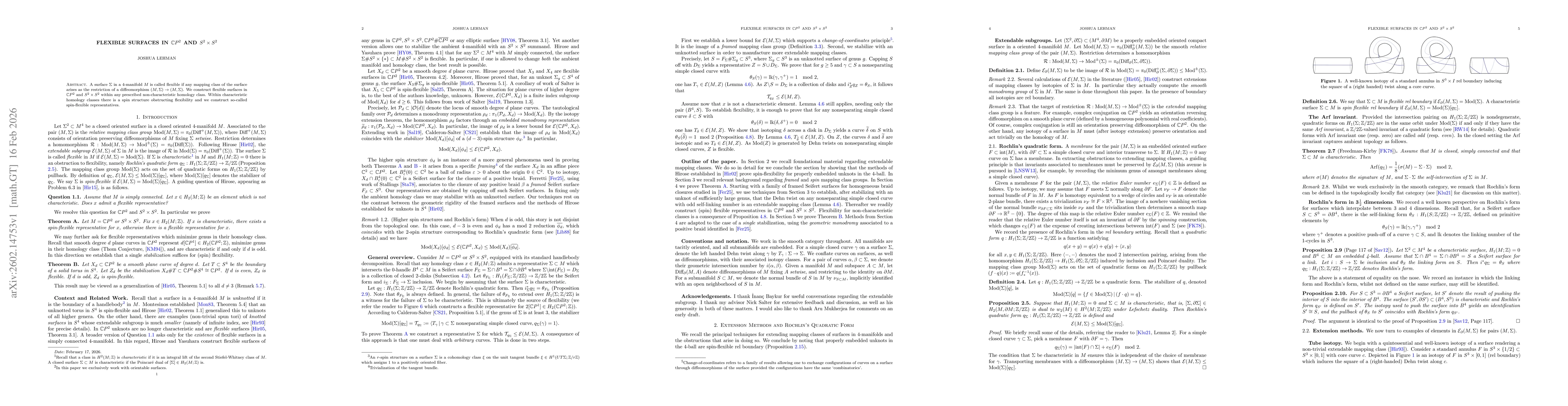 Thumbnail for Flexible Surfaces in $\mathbb{C}P^2$ and $S^2\times S^2$
