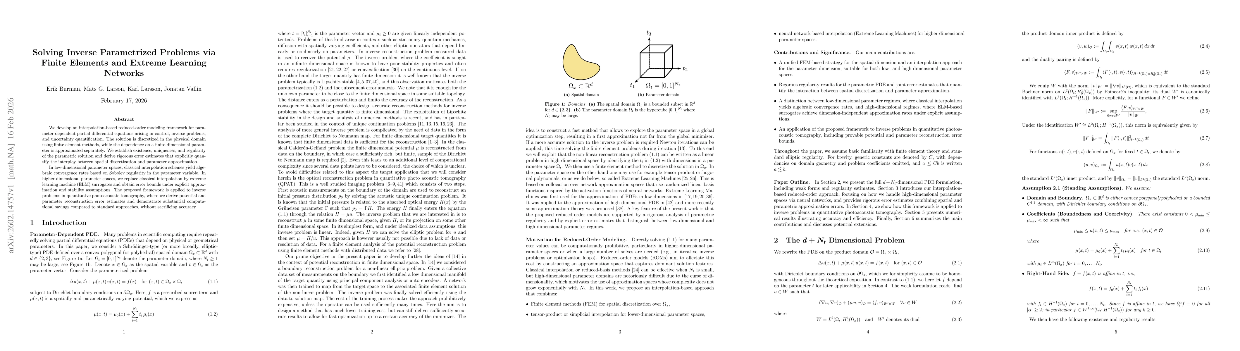 Thumbnail for Solving Inverse Parametrized Problems via Finite Elements and Extreme Learning Networks