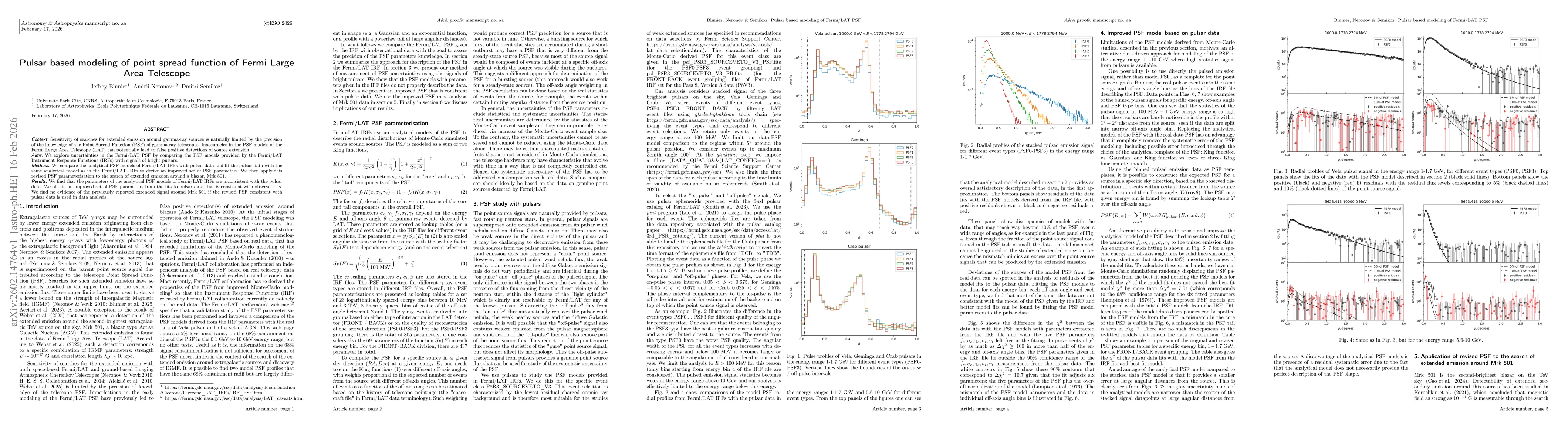 Thumbnail for Pulsar based modeling of point spread function of Fermi Large Area Telescope