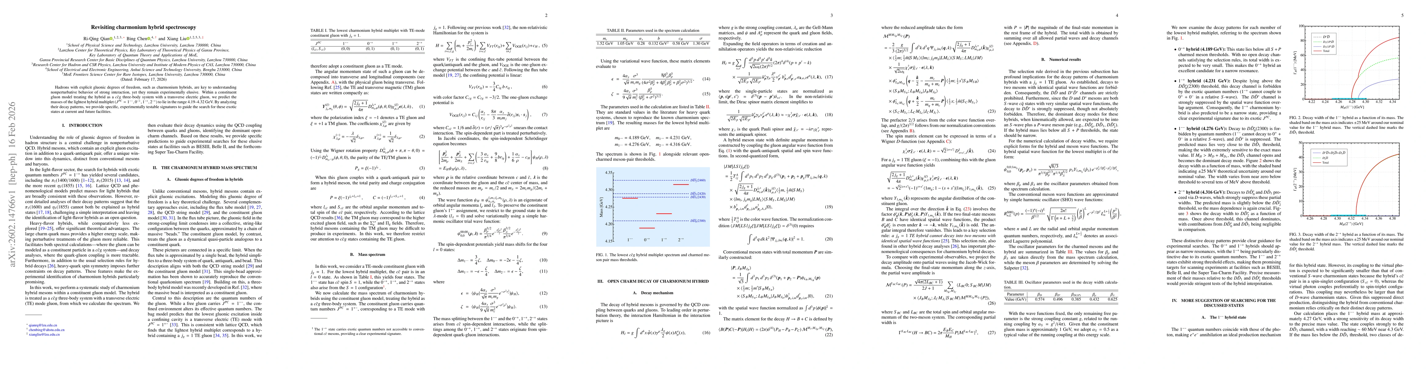 Thumbnail for Revisiting charmonium hybrid spectroscopy