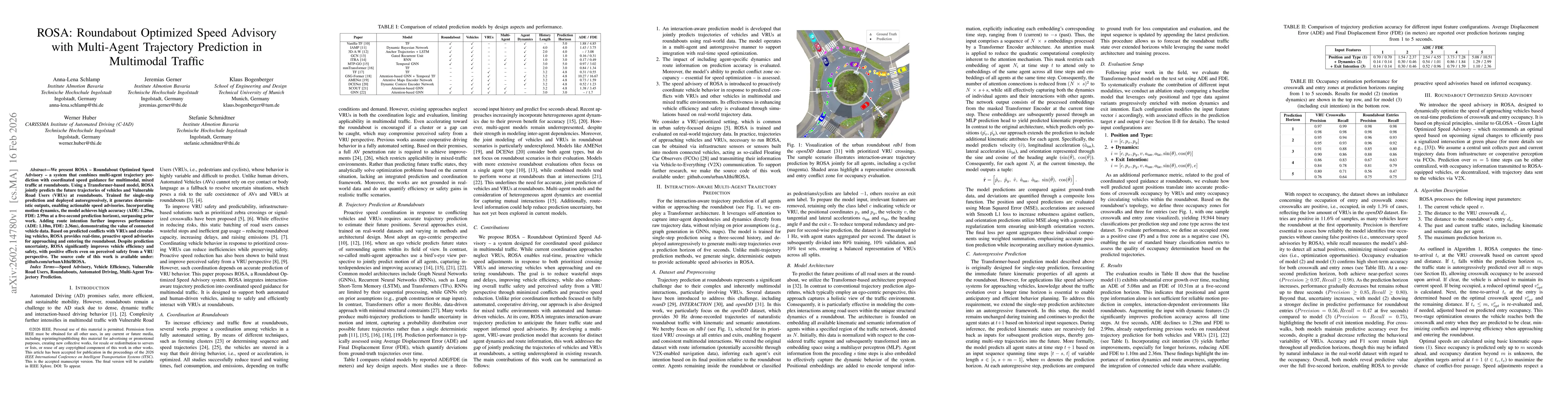 Thumbnail for ROSA: Roundabout Optimized Speed Advisory with Multi-Agent Trajectory Prediction in Multimodal Traffic