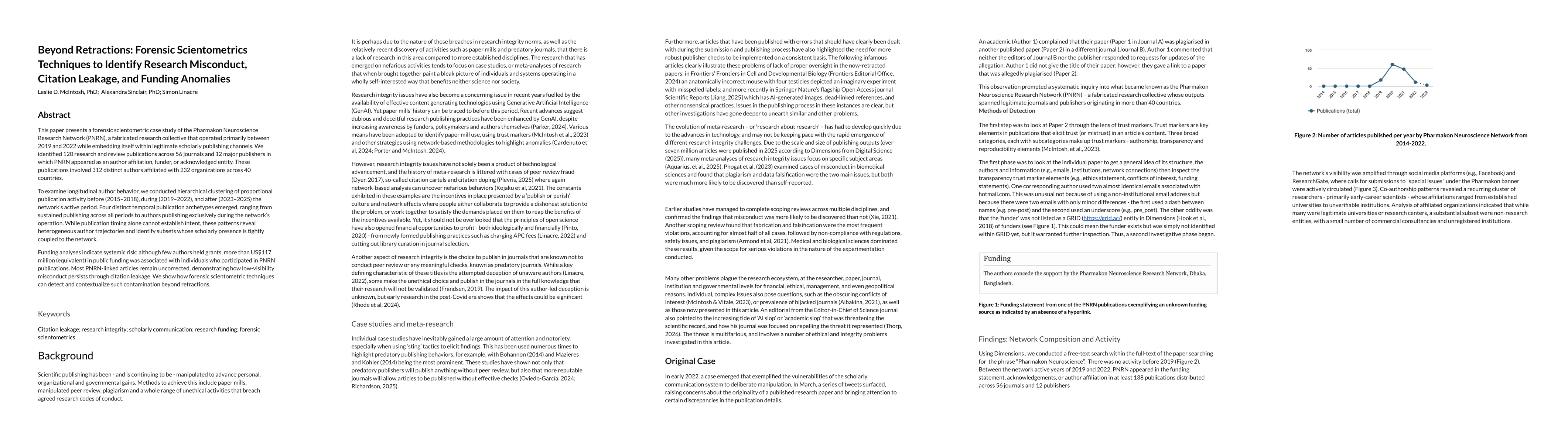 Thumbnail for Beyond Retractions: Forensic Scientometrics Techniques to Identify Research Misconduct, Citation Leakage, and Funding Anomalies