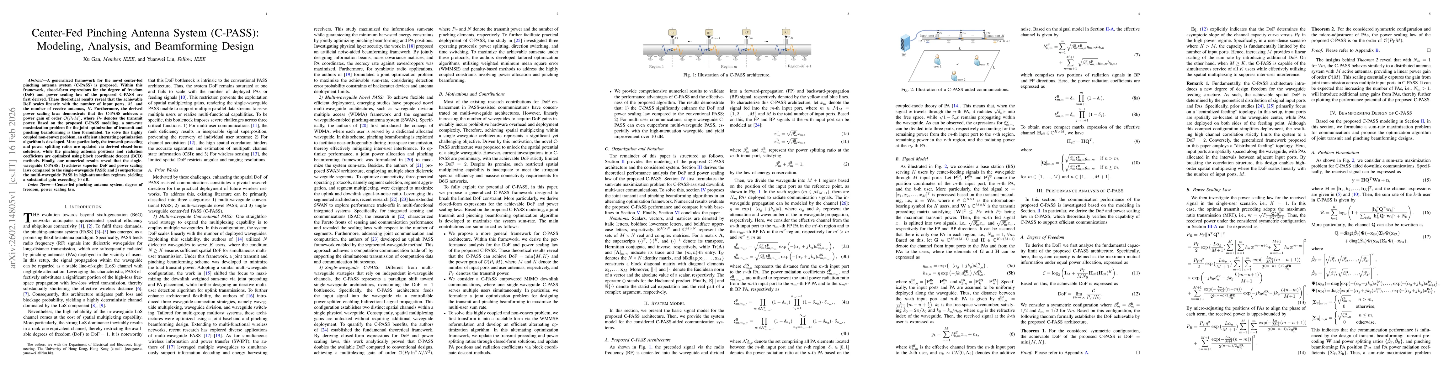 Thumbnail for Center-Fed Pinching Antenna System (C-PASS): Modeling, Analysis, and Beamforming Design