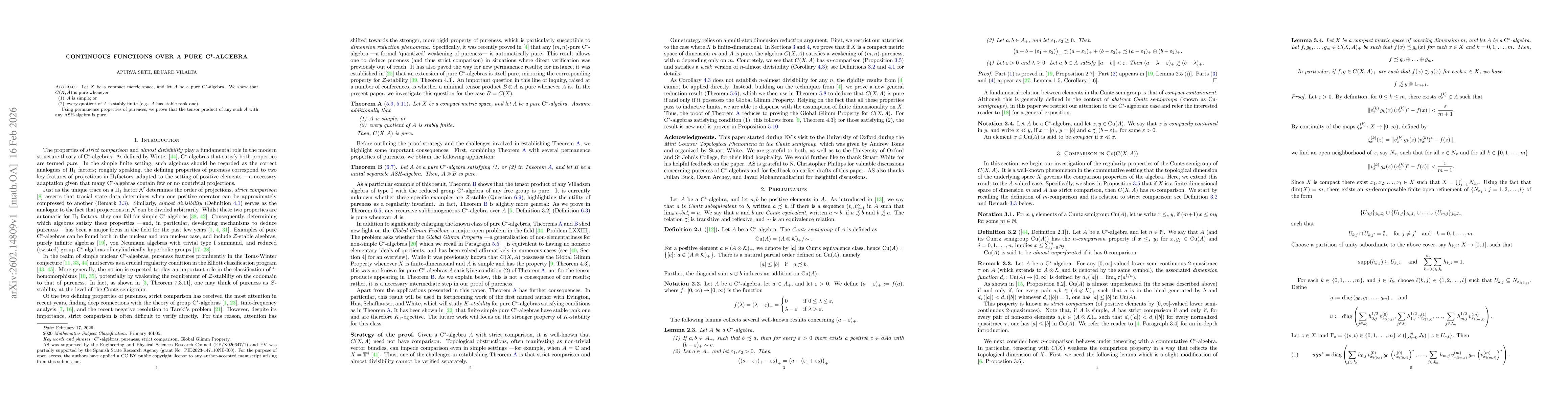 Thumbnail for Continuous functions over a pure C*-algebra
