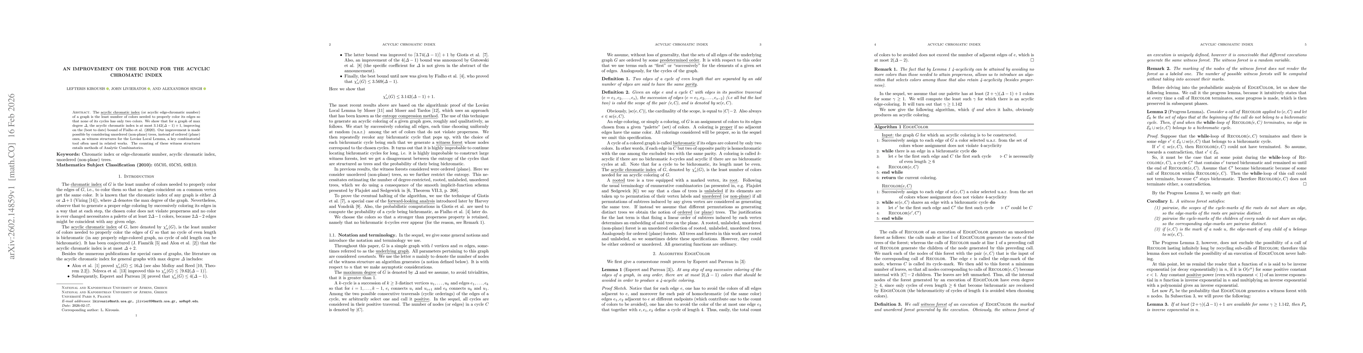 Thumbnail for An improvement on the bound for the acyclic chromatic index