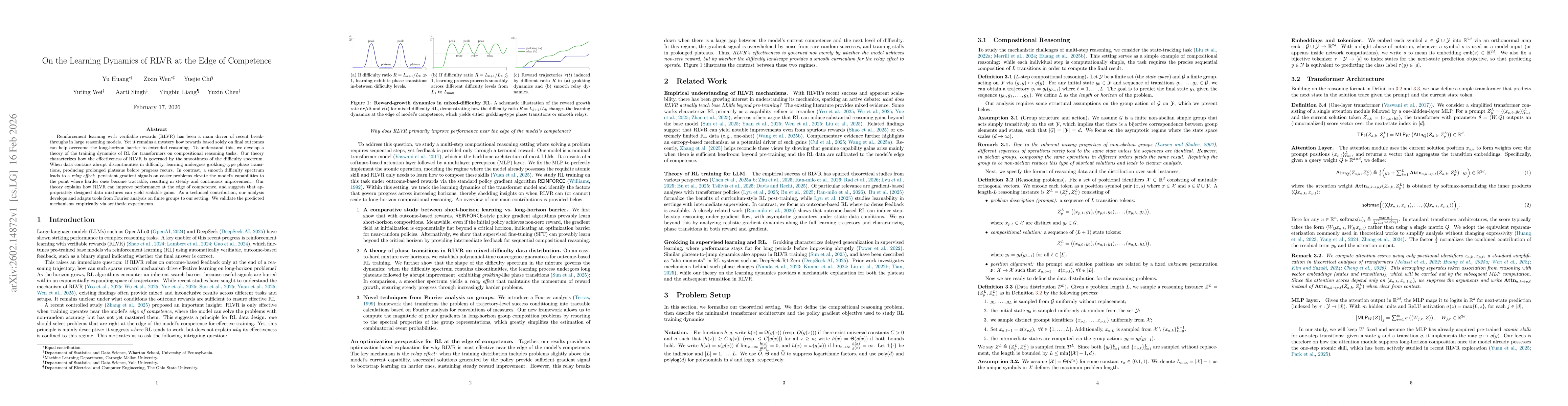 Thumbnail for On the Learning Dynamics of RLVR at the Edge of Competence