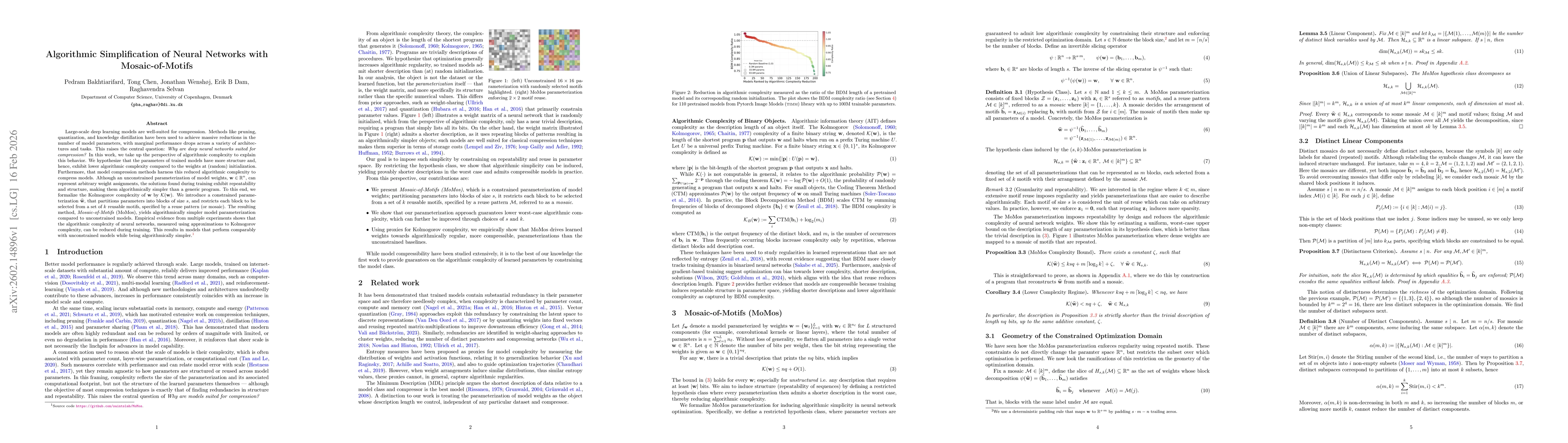 Thumbnail for Algorithmic Simplification of Neural Networks with Mosaic-of-Motifs