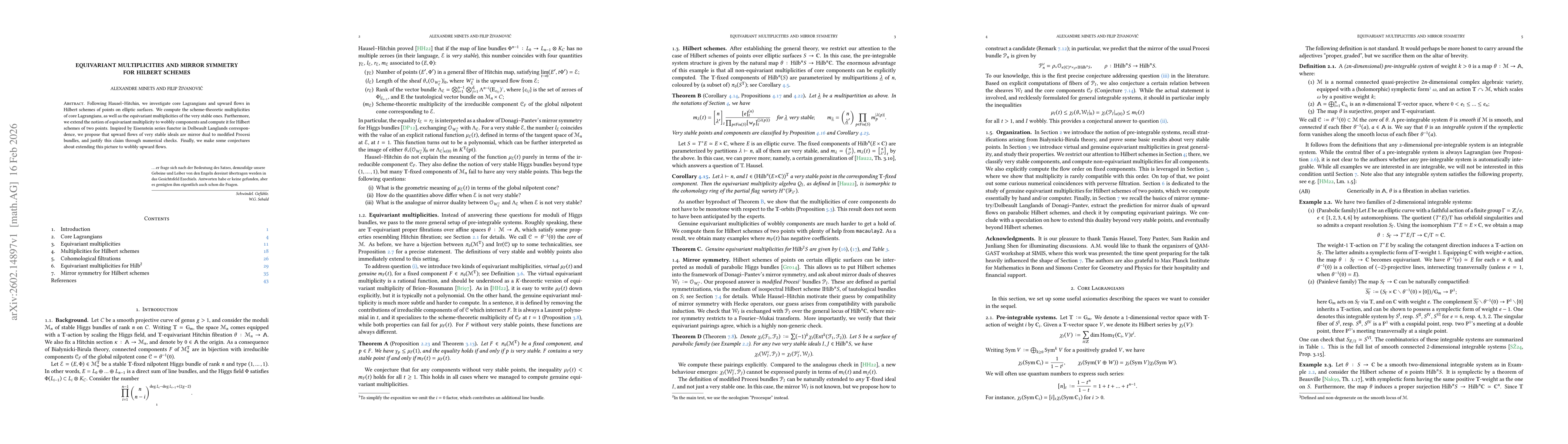 Thumbnail for Equivariant multiplicities and mirror symmetry for Hilbert schemes