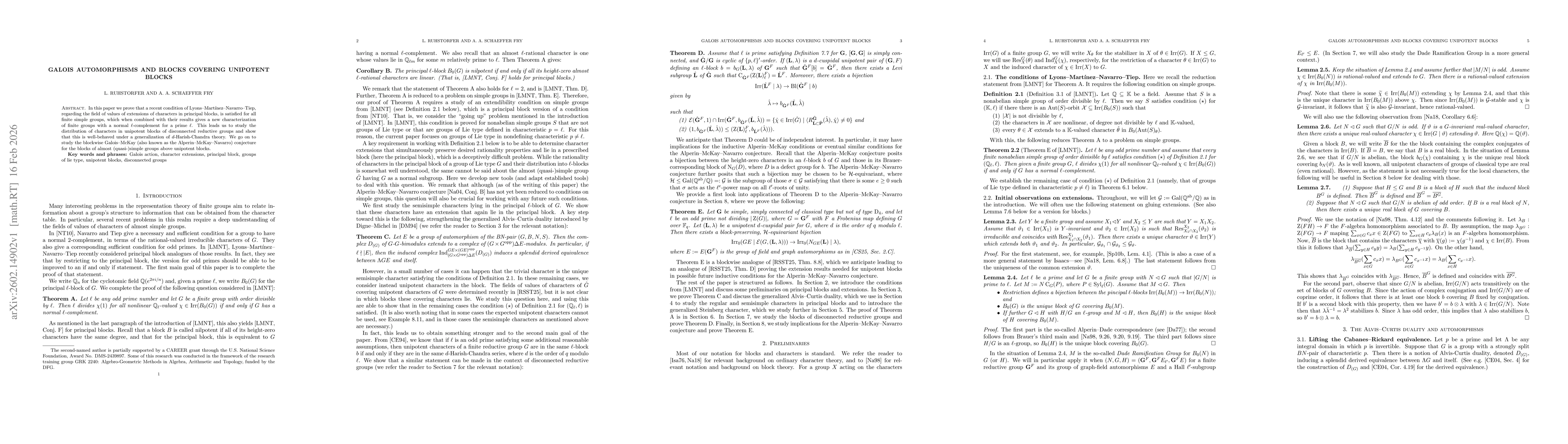 Thumbnail for Galois automorphisms and blocks covering unipotent blocks