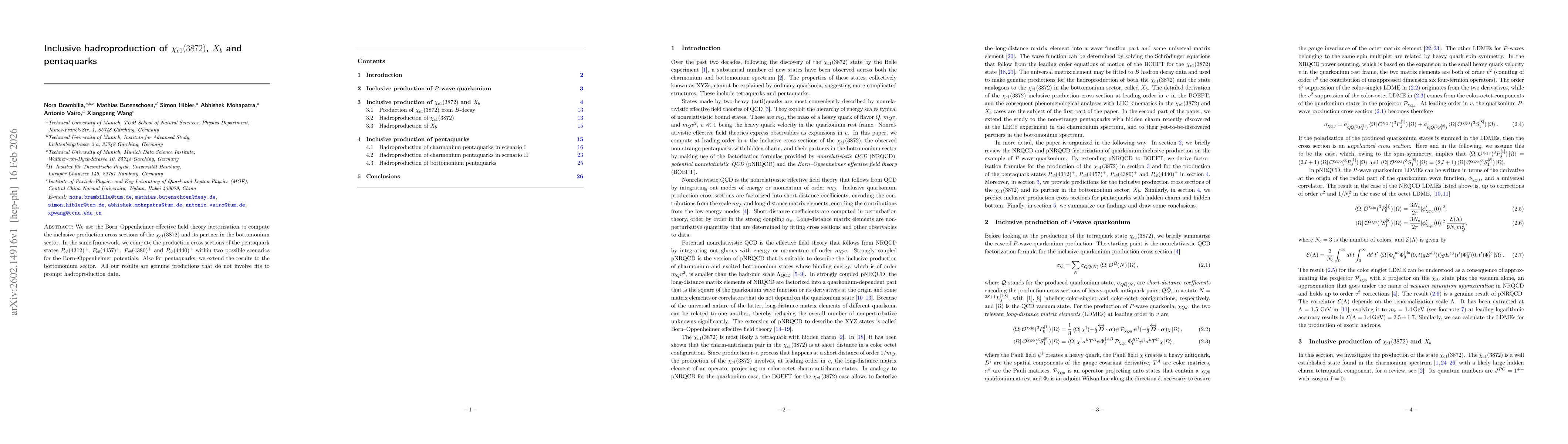 Thumbnail for Inclusive hadroproduction of $χ_{c1}(3872)$, $X_b$ and pentaquarks