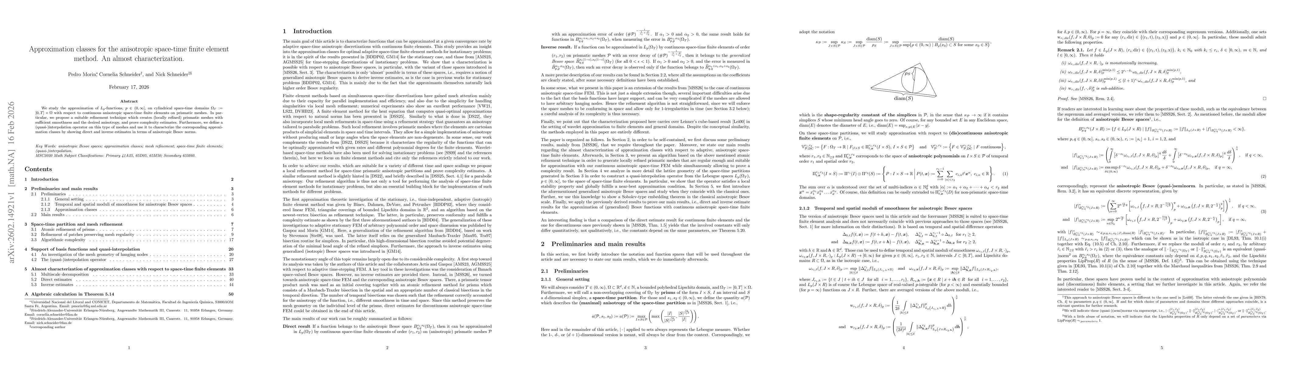 Thumbnail for Approximation classes for the anisotropic space-time finite element method. An almost characterization