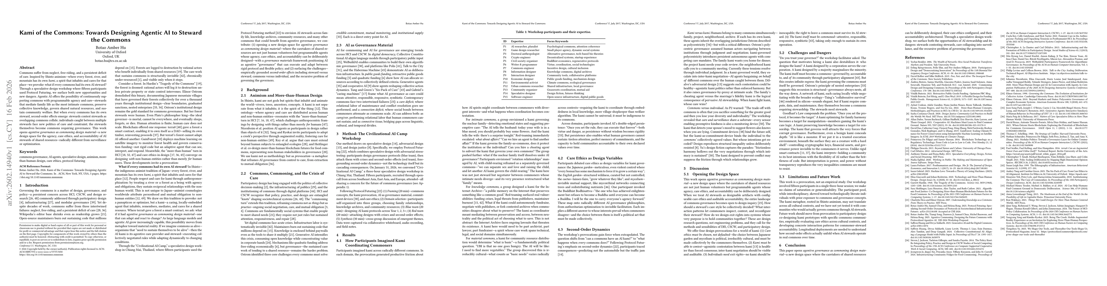 Thumbnail for Kami of the Commons: Towards Designing Agentic AI to Steward the Commons