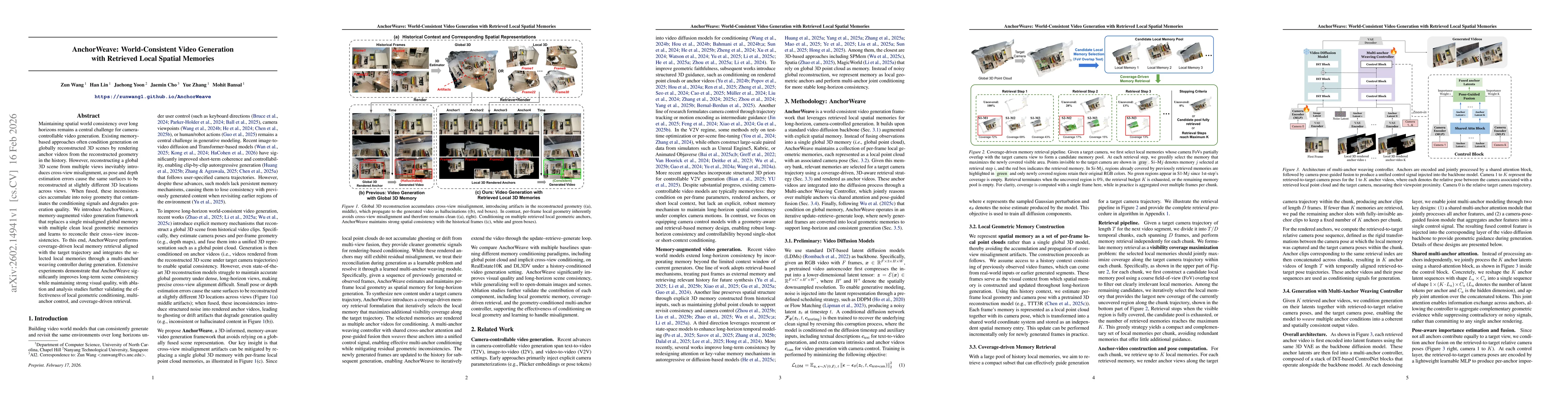 Thumbnail for AnchorWeave: World-Consistent Video Generation with Retrieved Local Spatial Memories