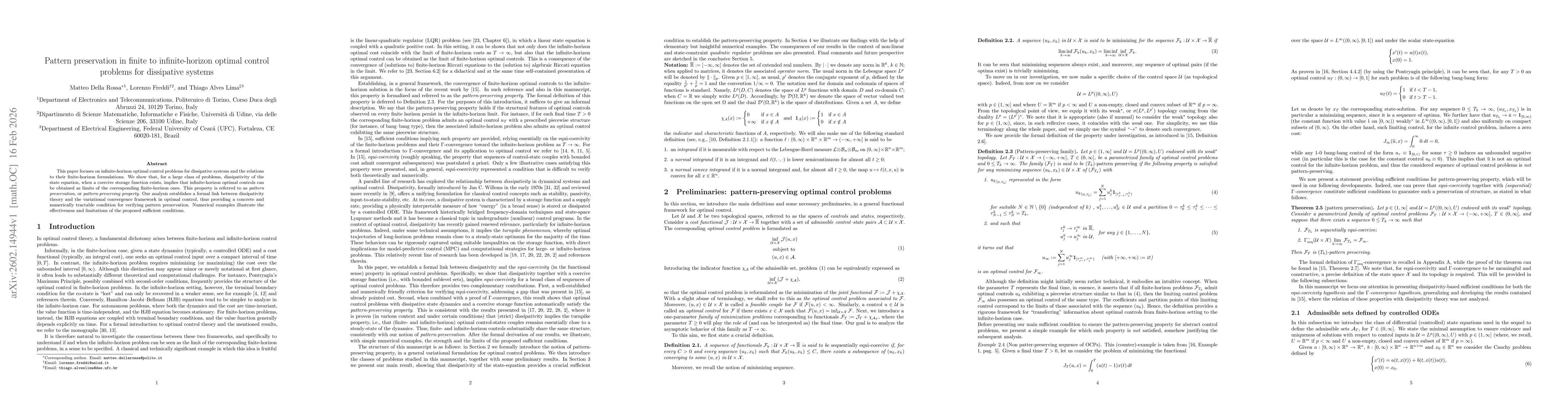 Thumbnail for Pattern preservation in finite to infinite-horizon optimal control problems for dissipative systems