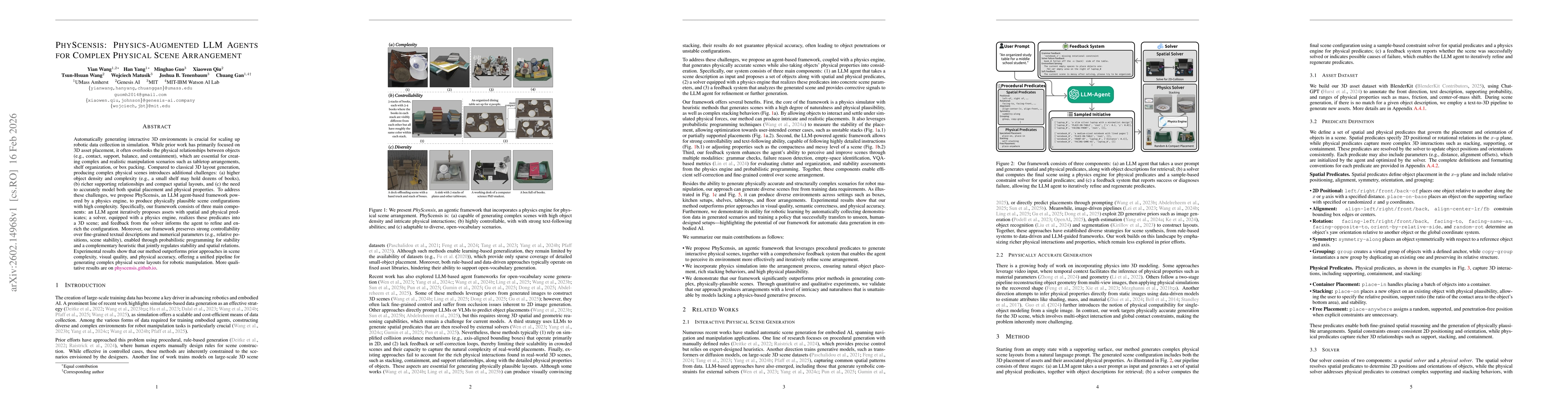 Thumbnail for PhyScensis: Physics-Augmented LLM Agents for Complex Physical Scene Arrangement