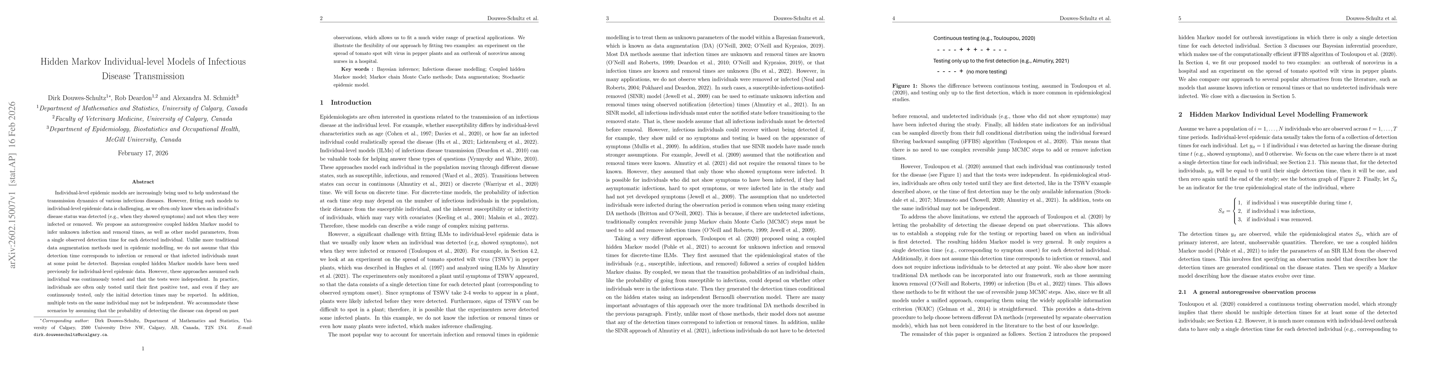 Thumbnail for Hidden Markov Individual-level Models of Infectious Disease Transmission