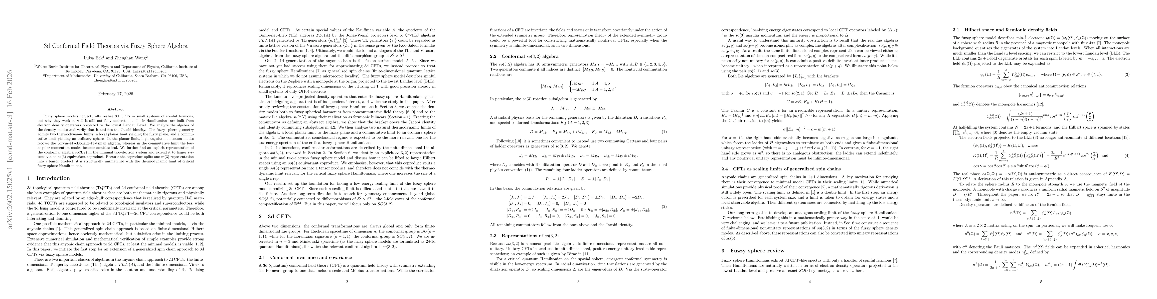 Thumbnail for 3d Conformal Field Theories via Fuzzy Sphere Algebra