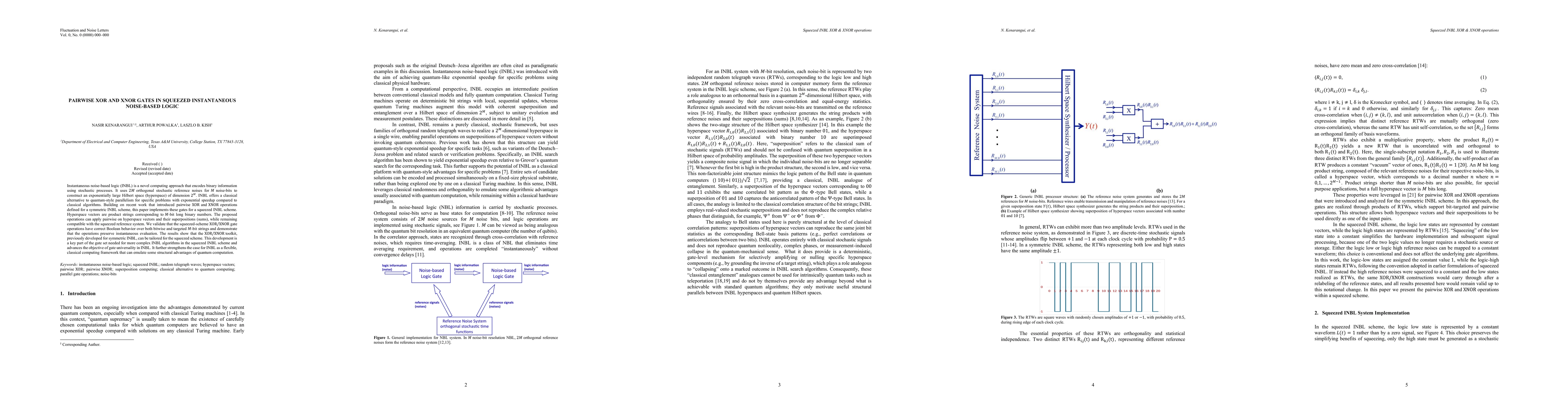 Thumbnail for Pairwise XOR and XNOR Gates in Squeezed Instantaneous Noise Based Logic
