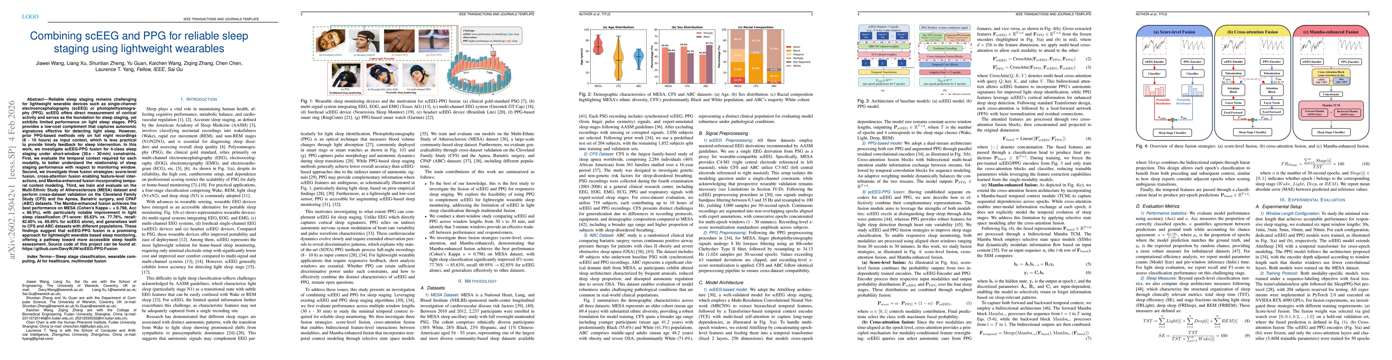 Thumbnail for Combining scEEG and PPG for reliable sleep staging using lightweight wearables
