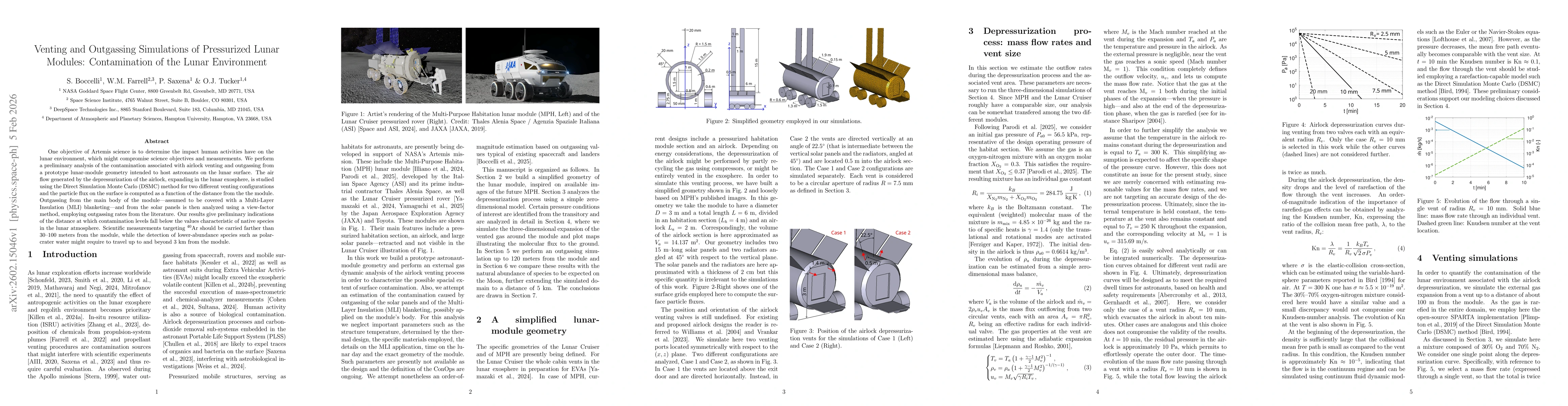 Thumbnail for Venting and Outgassing Simulations of Pressurized Lunar Modules: Contamination of the Lunar Environment