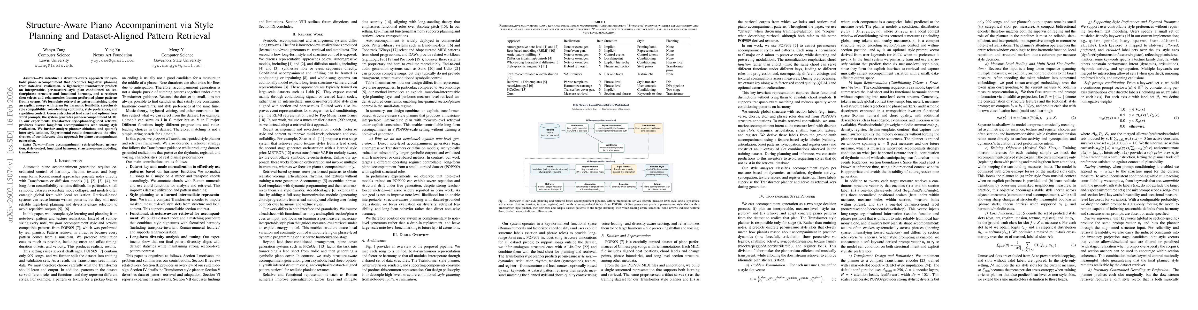 Thumbnail for Structure-Aware Piano Accompaniment via Style Planning and Dataset-Aligned Pattern Retrieval