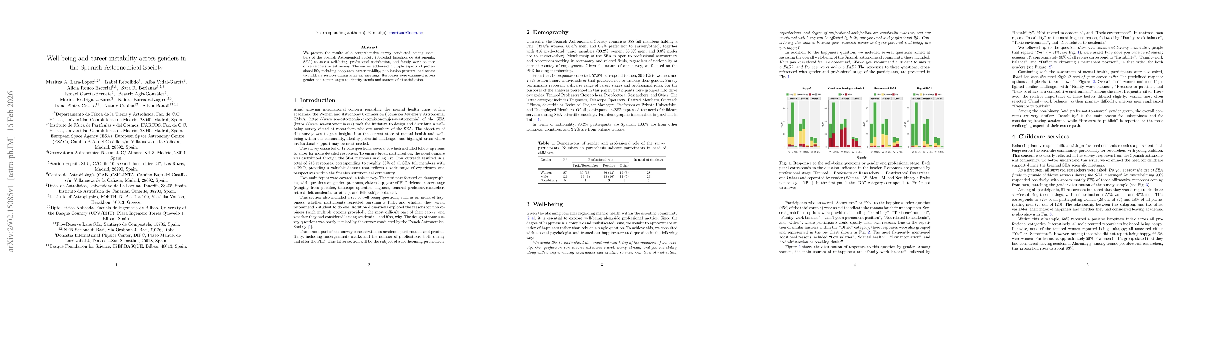 Thumbnail for Well-being and career instability across genders in the Spanish Astronomical Society