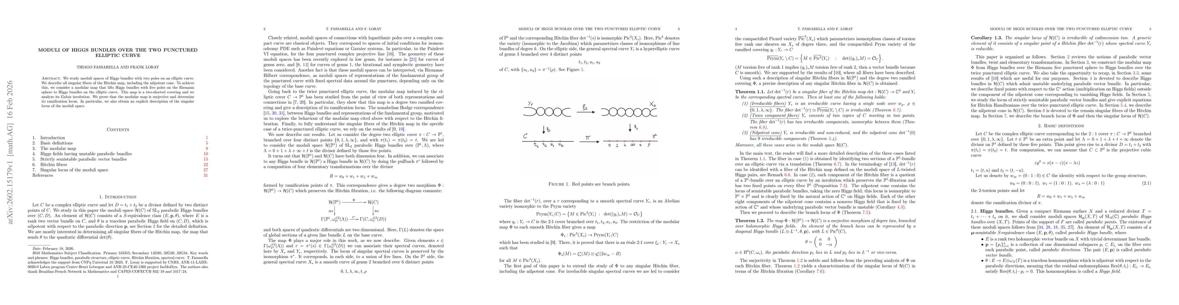 Thumbnail for Moduli of Higgs bundles over the two punctured elliptic curve