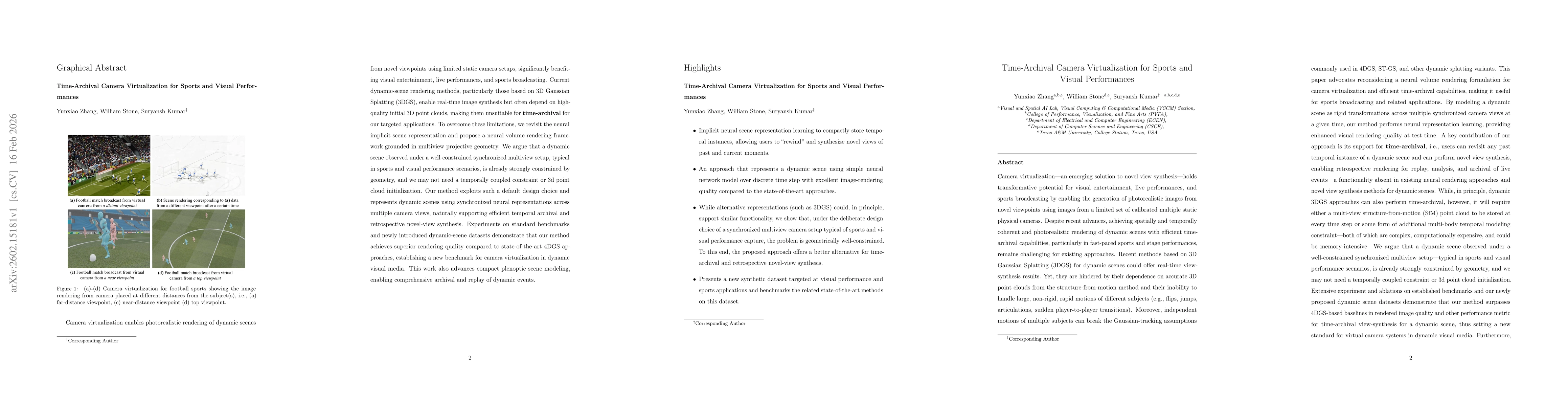 Thumbnail for Time-Archival Camera Virtualization for Sports and Visual Performances