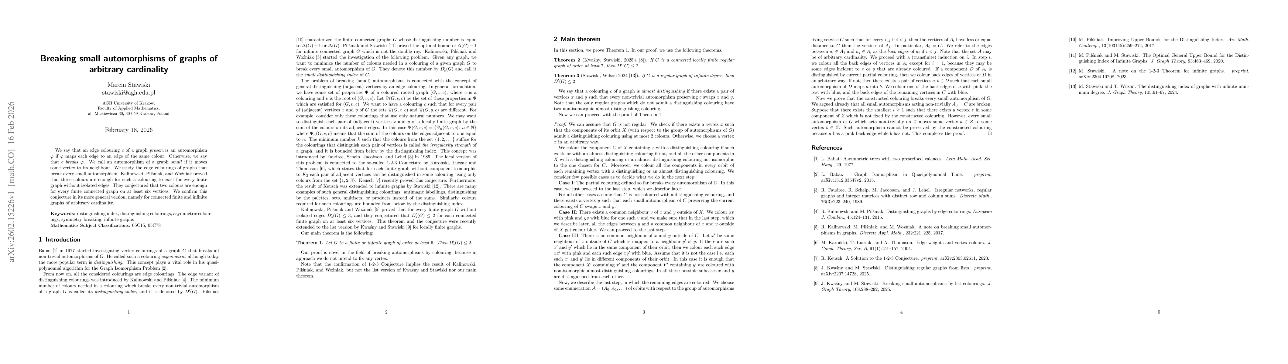 Thumbnail for Breaking small automorphisms of graphs of arbitrary cardinality