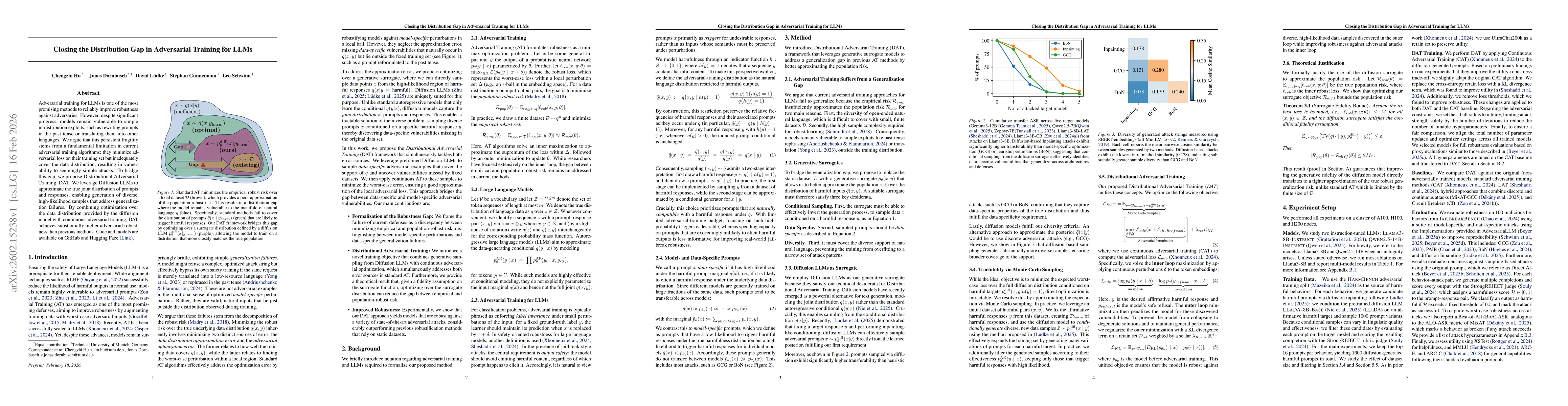 Thumbnail for Closing the Distribution Gap in Adversarial Training for LLMs