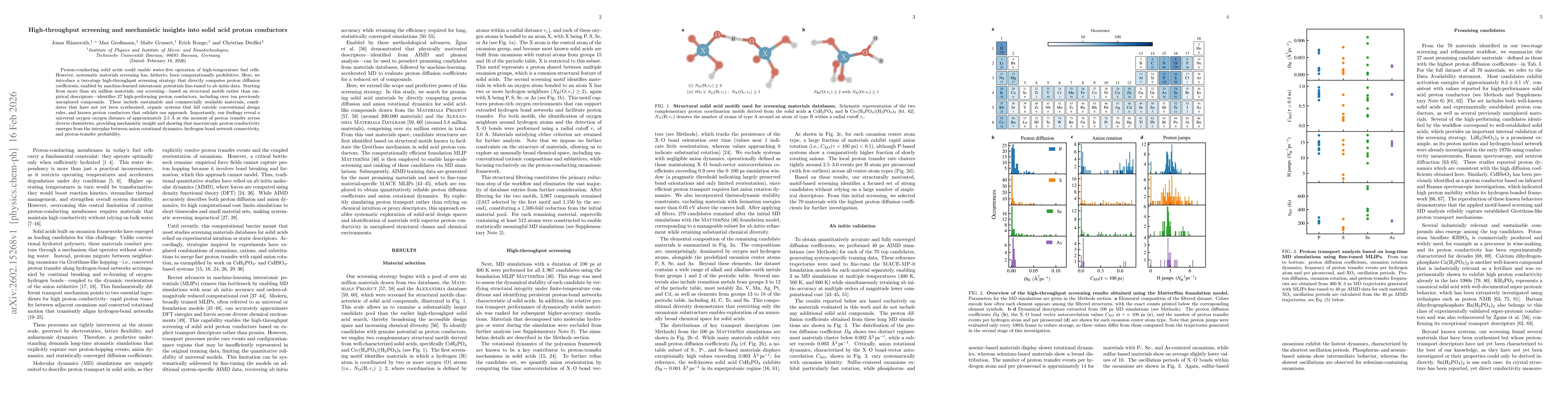 Thumbnail for High-throughput screening and mechanistic insights into solid acid proton conductors