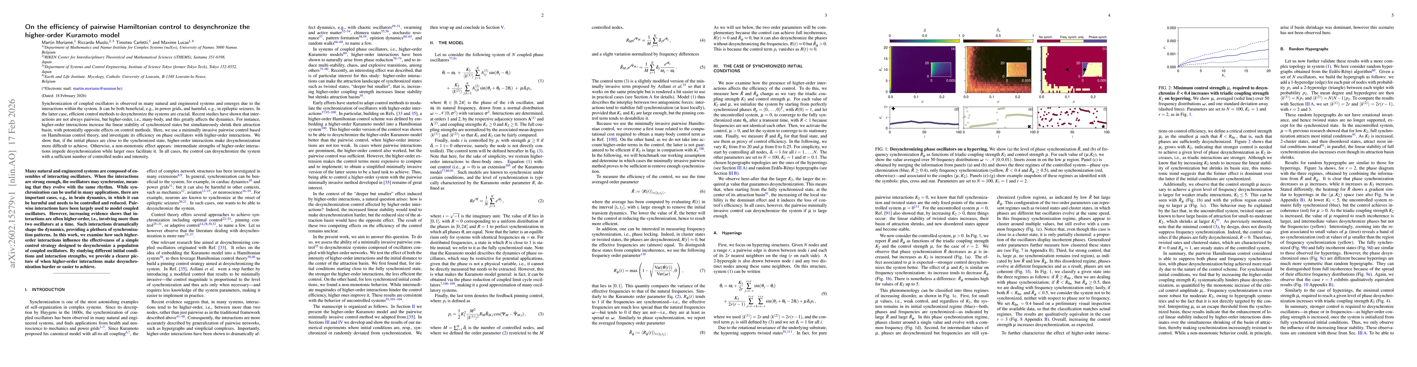 Thumbnail for On the efficiency of pairwise Hamiltonian control to desynchronize the higher-order Kuramoto model