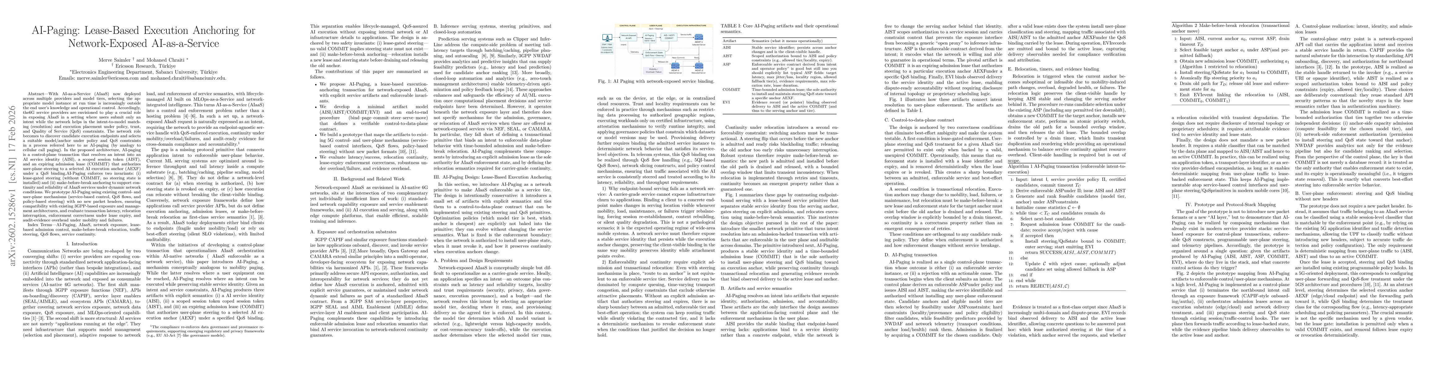Thumbnail for AI-Paging: Lease-Based Execution Anchoring for Network-Exposed AI-as-a-Service