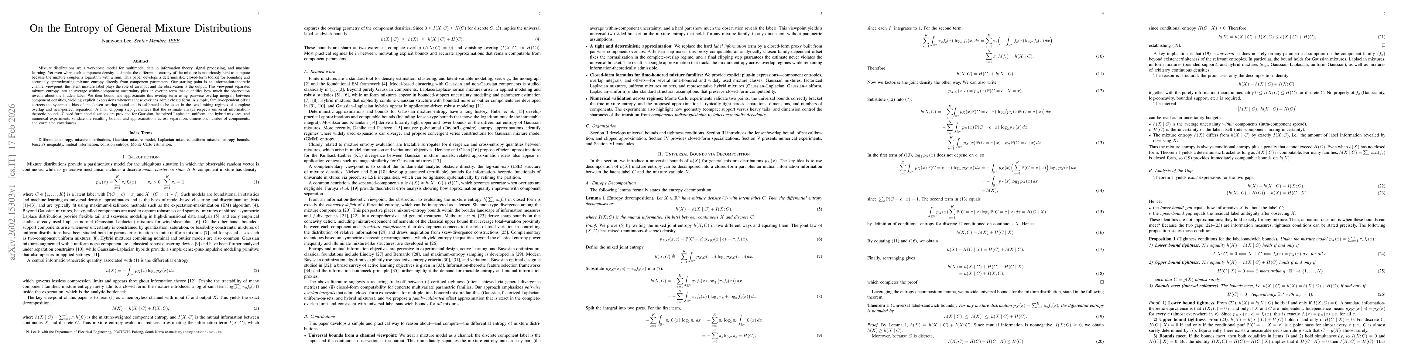 Thumbnail for On the Entropy of General Mixture Distributions