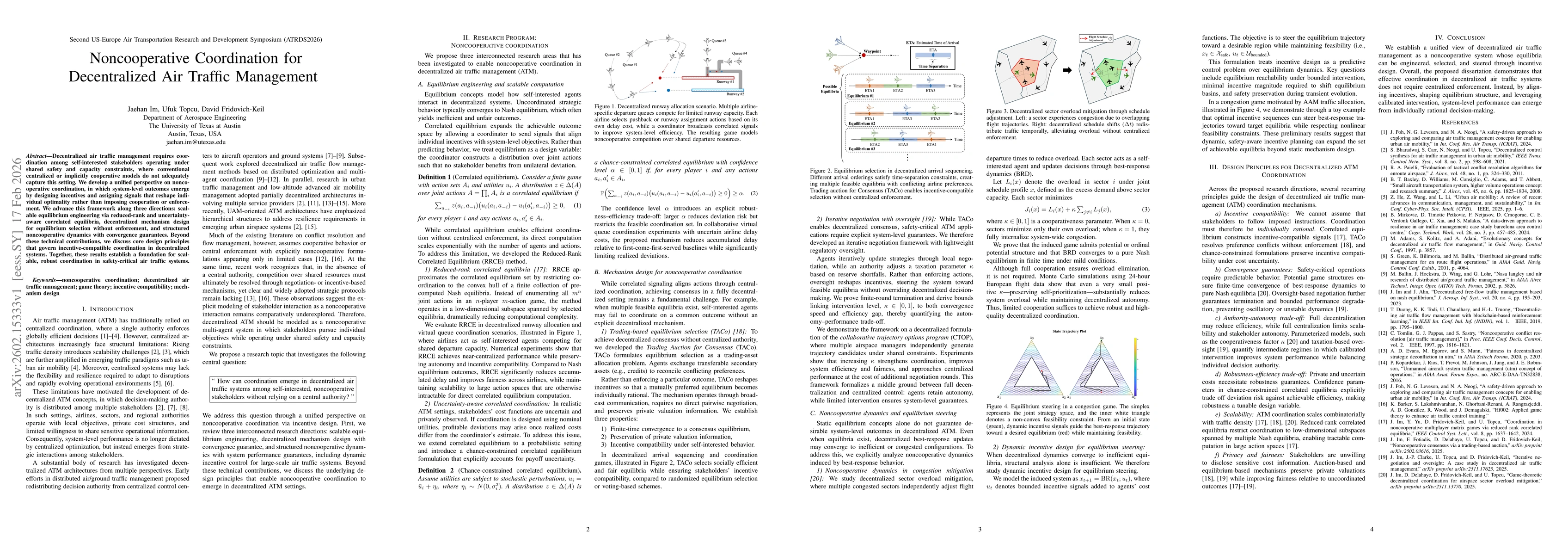 Thumbnail for Noncooperative Coordination for Decentralized Air Traffic Management